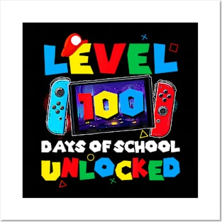 Controller Game s Level 100 Days Of School Unlocked Boys Posters and Art